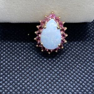 Opal genuine 10k gold pendant